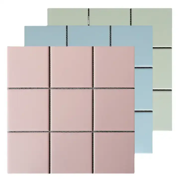 [DSC-103954836134] Small Fresh Pink Mosaic 300x300 Glossy Porcelain Non-Slip Wall and Bathroom Tile