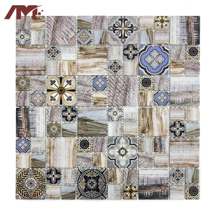 [DSC-2607-93152] Gạch Mosaic Kính Mặt Mờ Kiểu Gỗ PM016 297x297x7mm