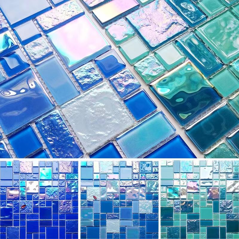 [DSC-2607-93343] Gạch mosaic kính pha lê đa sắc Blue Magic LENAULT YF-6971