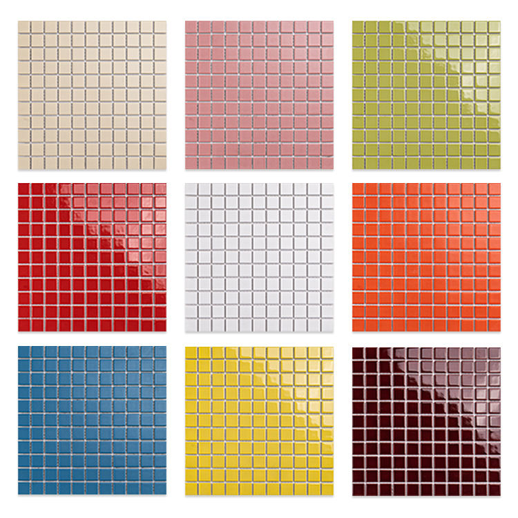 [DSC-2607-80471] Gạch mosaic ceramic trắng 25*25mm dễ vệ sinh cho hồ bơi, có sẵn, dạng bóc dán ốp tường phòng tắm và bếp