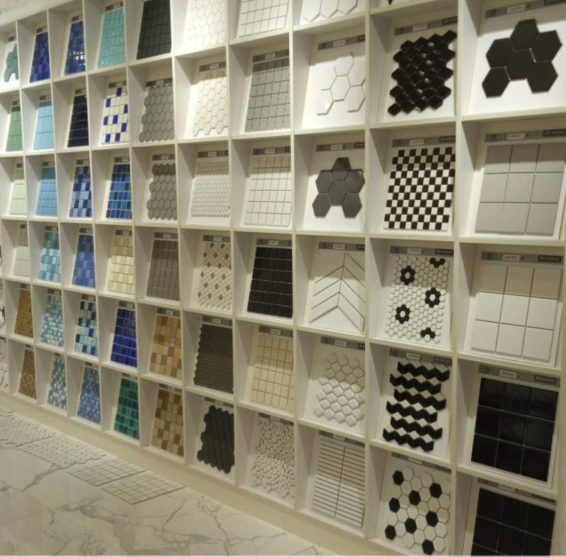 [DSC-2607-13758] Gạch mosaic gốm màu xanh ốp hồ bơi, nhà máy cung cấp