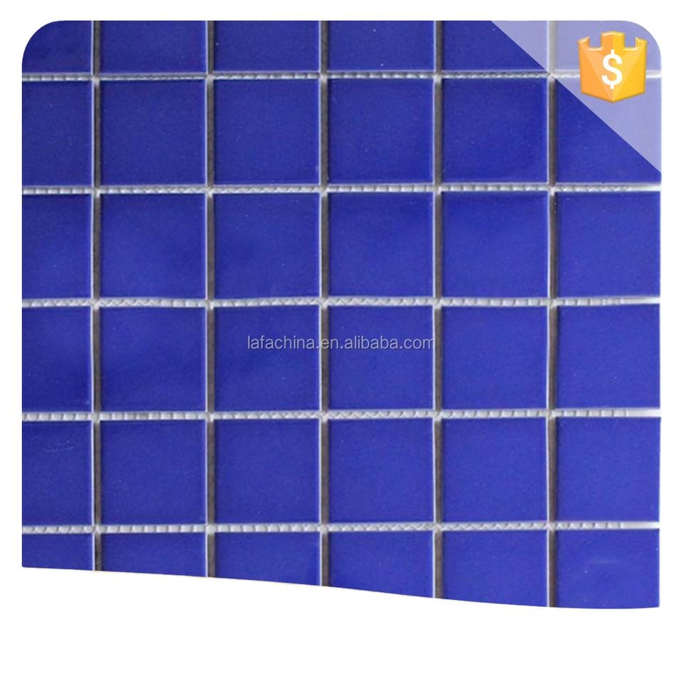 [DSC-2607-94701] Gạch mosaic ceramic màu xanh họa tiết sóng nước cho hồ bơi