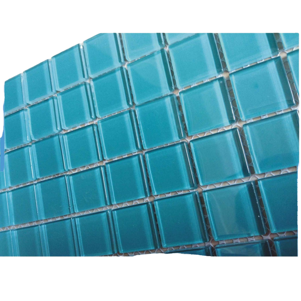 [DSC-2608-71987] Gạch mosaic kính pha lê màu xanh ốp lát bể bơi