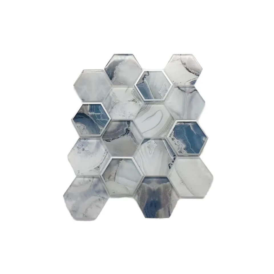 [DSC-2607-86456] Gạch Mosaic Kính Lục Giác Sincere MH21-681 - Trang Trí Phòng Tắm Bóng Loáng