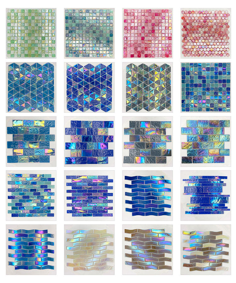 [DSC-2607-13984] Gạch Mosaic Kính Rainbow Sparkle GGL-JG100 300x300mm
