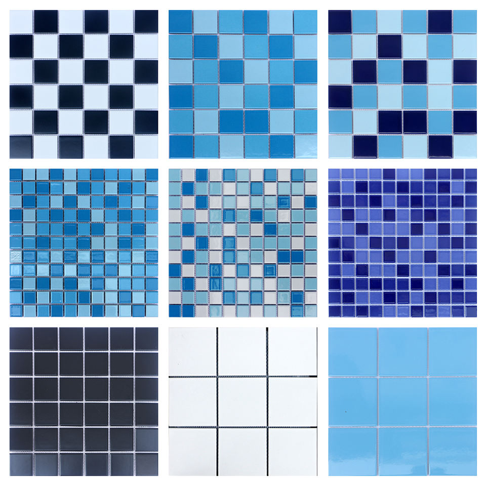 [DSC-2607-15052] Gạch Mosaic Gốm Ceramic W&D T3L48124 Chống Trơn Cho Bể Bơi