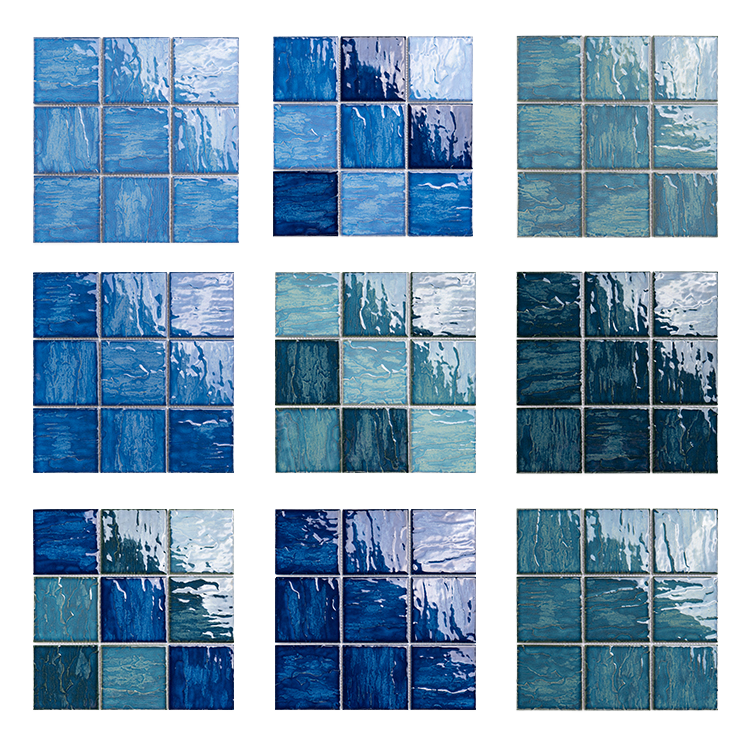 [DSC-2607-76337] Gạch Mosaic Gốm Ceramic SODIMOSAIC YC-02 Xanh Dương 300x300mm Dán Sẵn