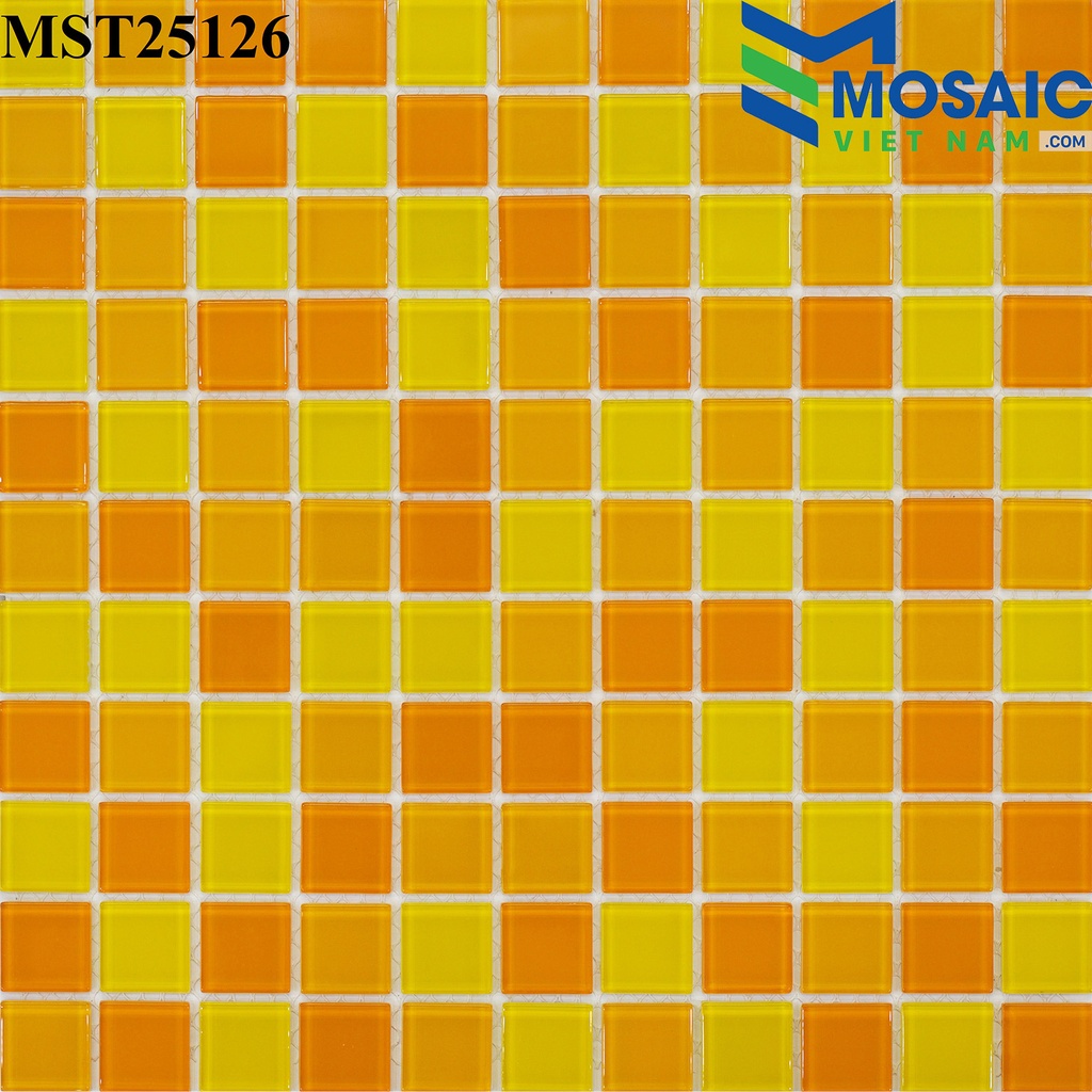 [DSC-2608-71515] Gạch Mosaic Thủy tinh trộn 3 cam 25x25mm MST 25126