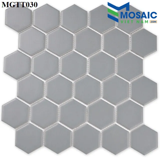 [DSC-2608-38796] Gạch Mosaic Gốm sứ lục giác men bóng 53×6 MGTT030