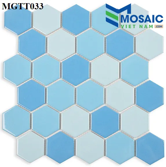 [DSC-2608-82713] Gạch Mosaic Gốm sứ lục giác men bóng 53×6 MGTT033