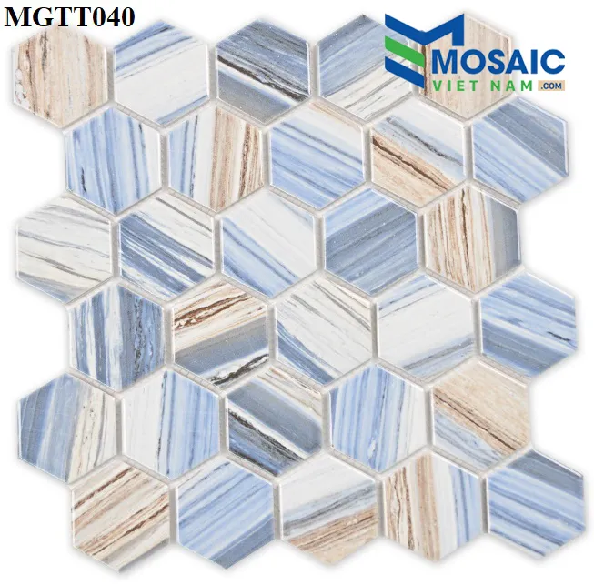 [DSC-2608-63291] Gạch Mosaic Gốm sứ lục giác men bóng 53×6 MGTT040