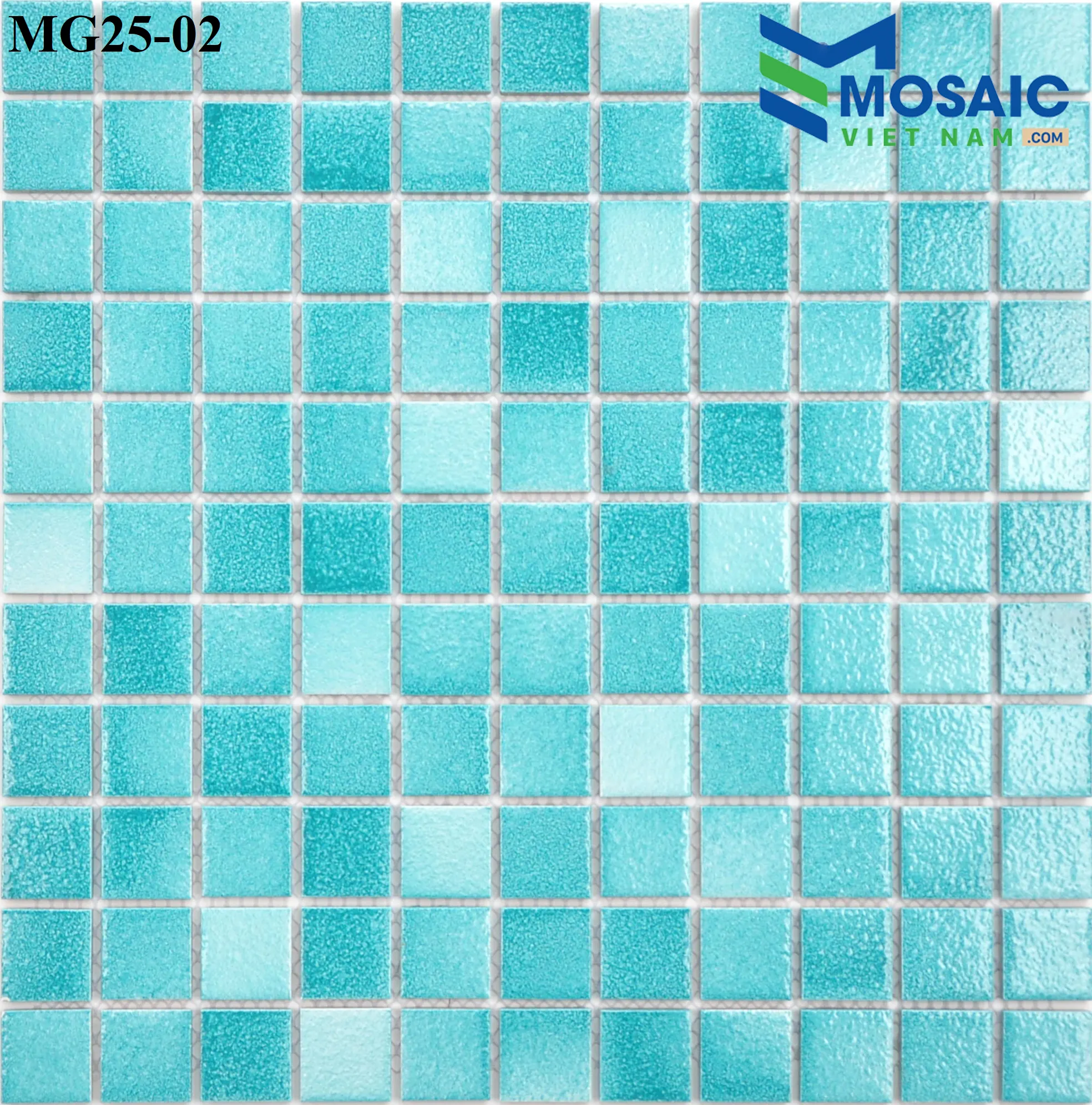 [DSC-2608-60997] Gạch Mosaic Gốm Sóng Biển màu xanh dương 25x25x4mm MG25-02