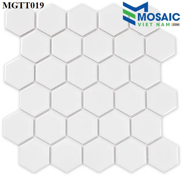 [DSC-2608-28719] Gạch Mosaic Gốm sứ lục giác men bóng 53×6 MGTT019