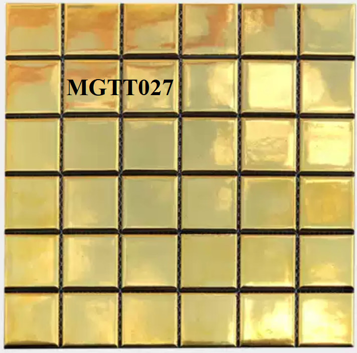 [DSC-2608-90718] Gạch Mosaic Gốm sứ vàng men bóng 48×48 MGTT027