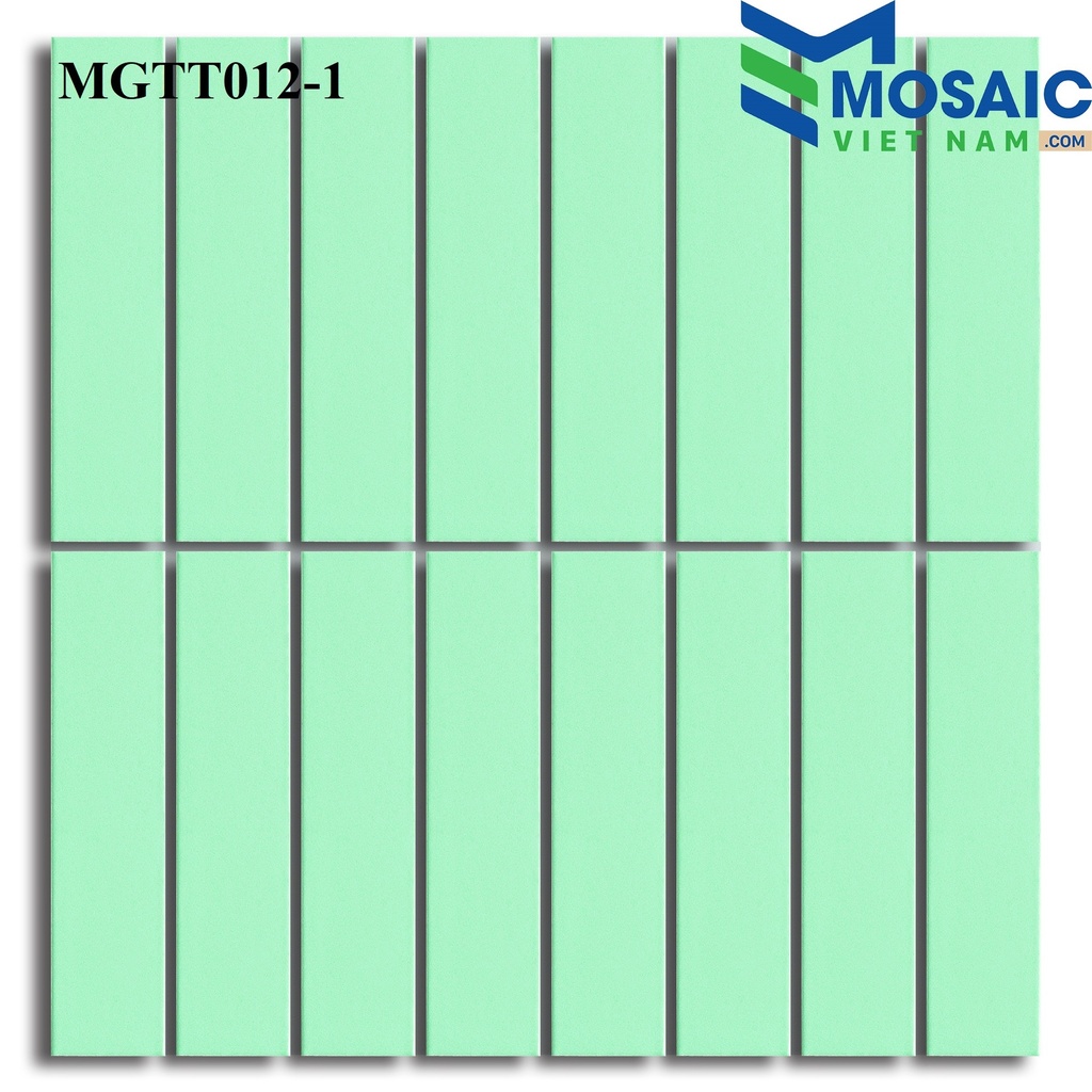 [DSC-2608-41833] Gạch Mosaic Gốm thẻ xanh đốm bóng 32.5x145mm MGTT012-1