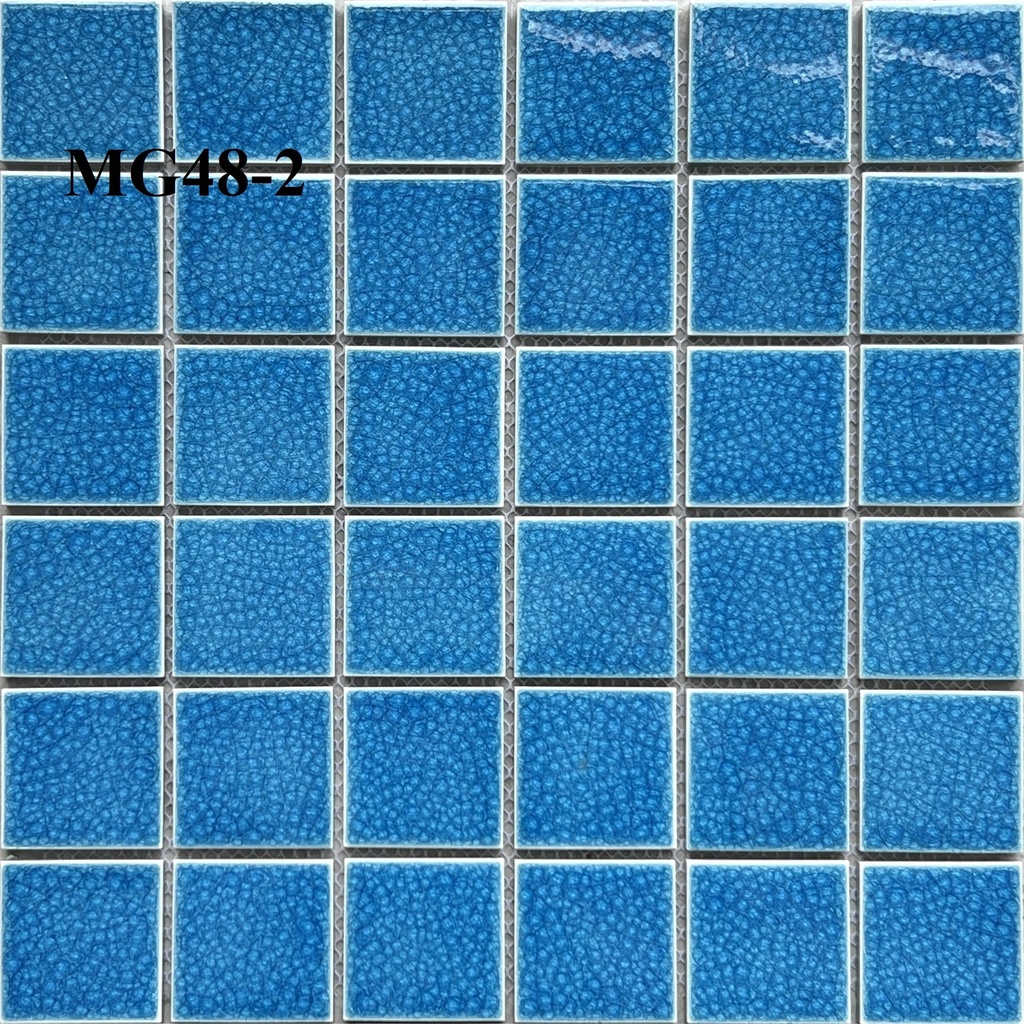 [DSC-2608-12533] Gạch Mosaic Gốm men rạn xanh trung tính 48x48x6mm MG48-2