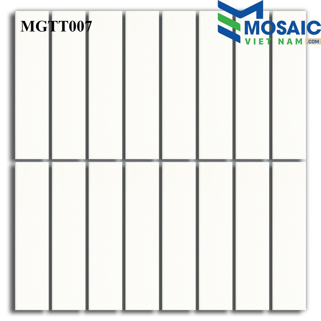 [DSC-2608-48077] Gạch Mosaic Gốm thẻ trắng mờ 32.5x145mm MGTT007