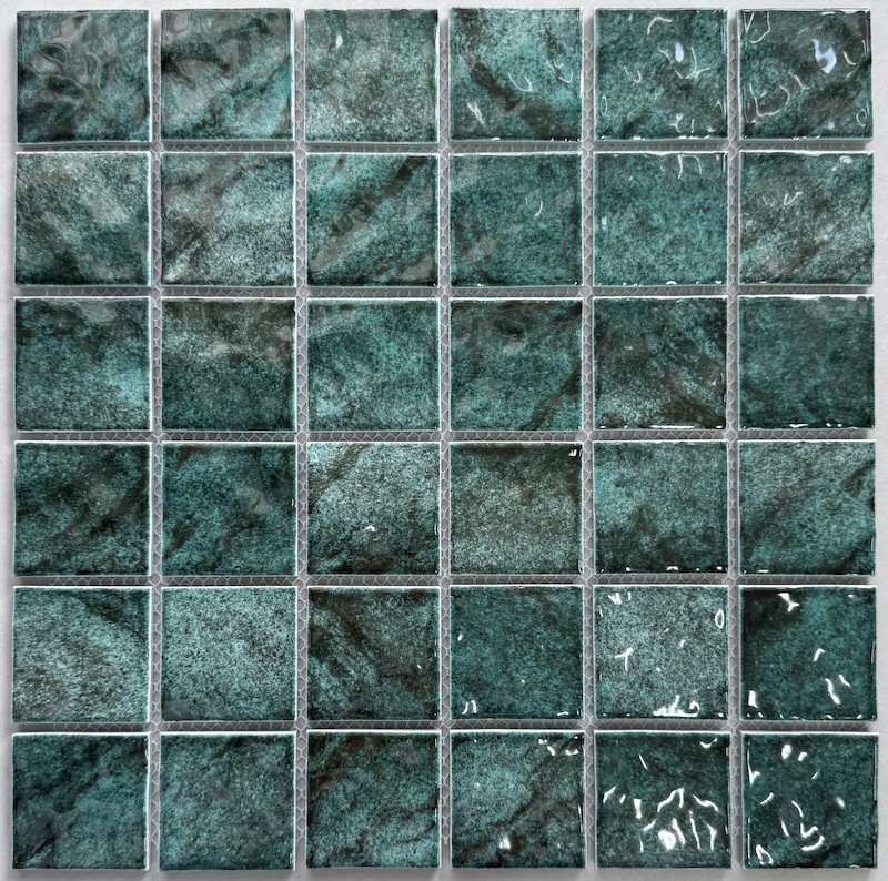 [DSC-2608-98284] Gạch Mosaic Gốm Sứ Xanh Rêu Gợn Sóng MHG 928