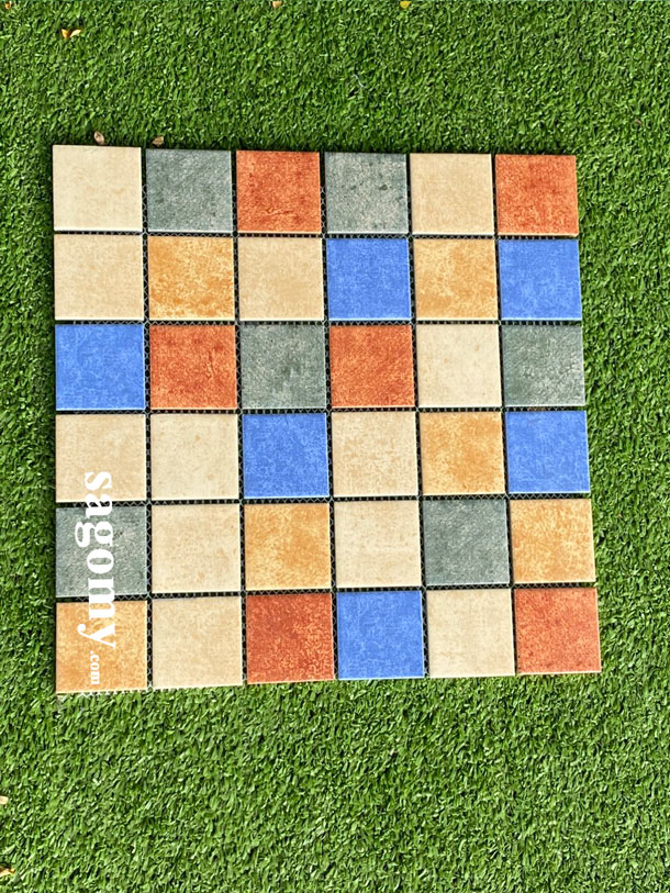 [DSC-2608-96360] Gạch Mosaic Vuông 48x48 MM Hỗn Hợp Xanh Vàng Đỏ