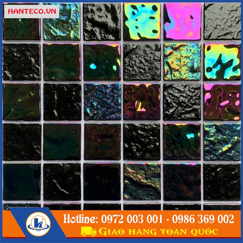[DSC-2608-30840] GẠCH MOSAIC THỦY TINH MÀU ĐEN MH 7015 ỐP BỂ BƠI, NHÀ TẮM | A1