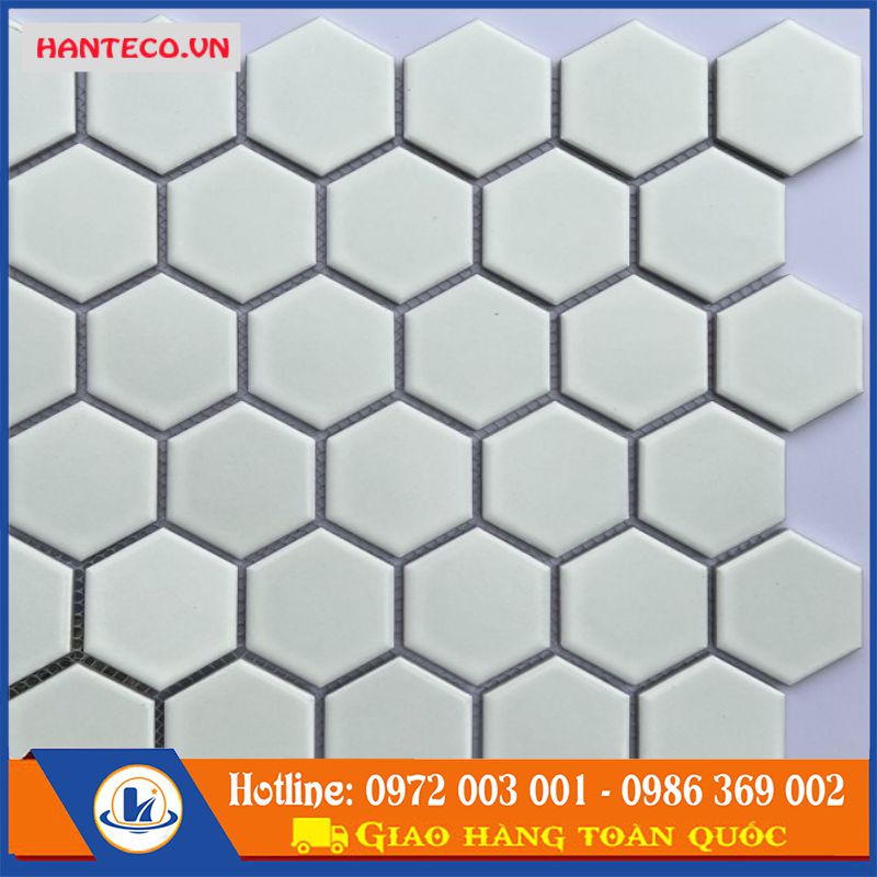 [DSC-2608-18469] GẠCH MOSAIC LỤC GIÁC TRẮNG MỜ 5601M | SIZE NHỎ | A1