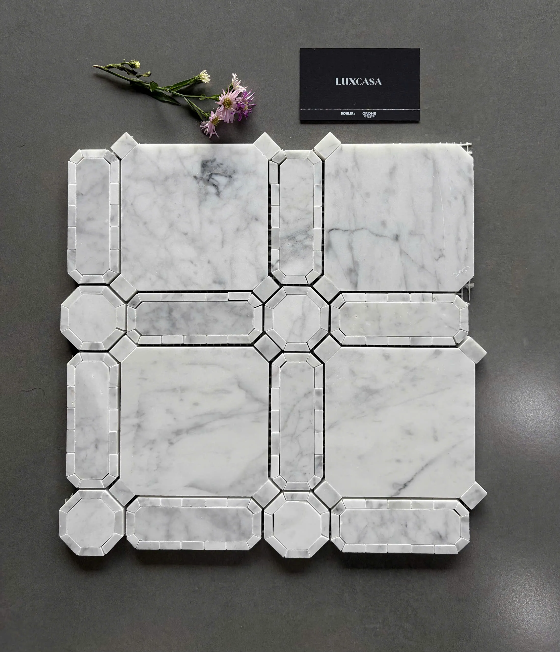 [DSC-2608-53712] Mosaic đá marble trắng LUTH5525