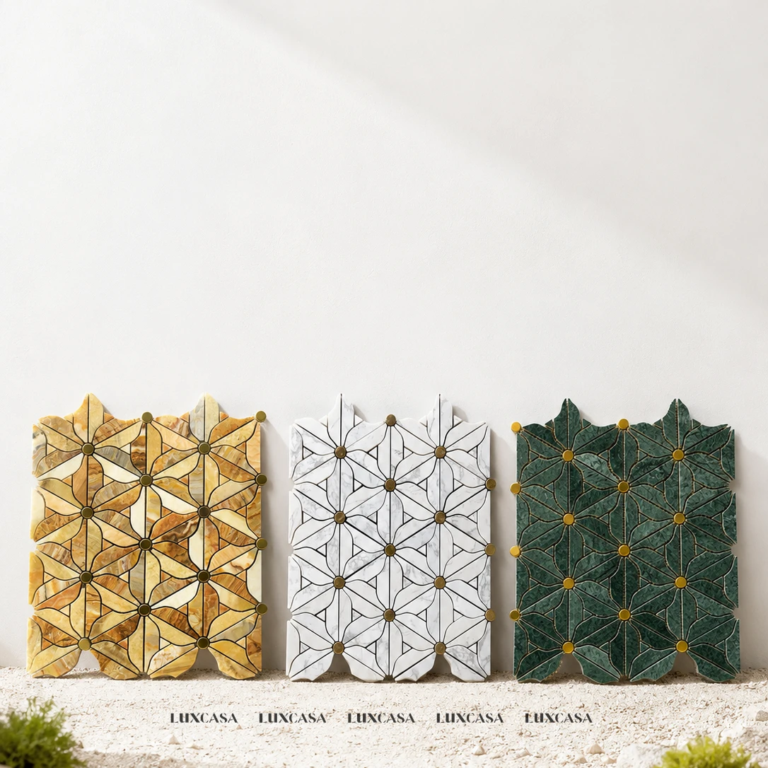 [DSC-2608-17791] 2 mẫu đá mosaic cao cấp trắng + xanh