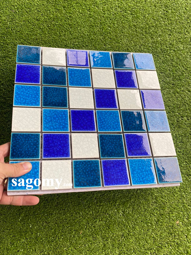 [DSC-2608-42970] Gạch Mosaic Hỗn Hợp Xanh Men Rạn