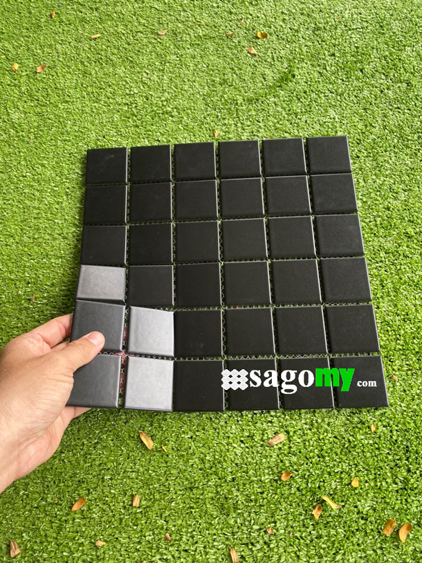 [DSC-2608-90276] Gạch Mosaic Vuông Màu Đen Mờ