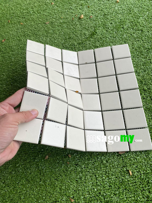 [DSC-2608-33452] Gạch Mosaic Vuông Màu Kem Mờ