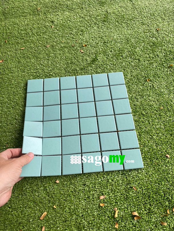 [DSC-2608-59155] Gạch Mosaic Vuông Xanh Mint Đậm Mờ