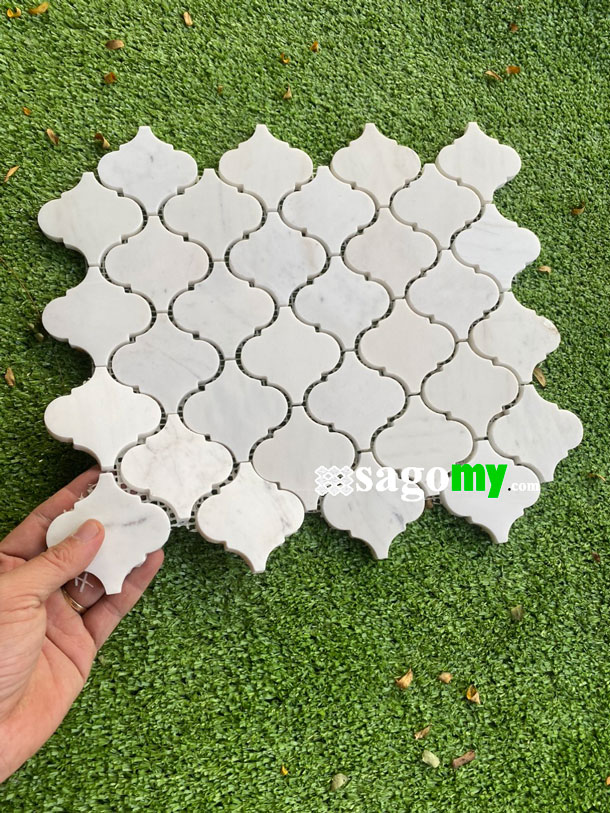 [DSC-2608-92701] Mosaic Đá Tự Nhiên Hình Lòng Đen Trắng