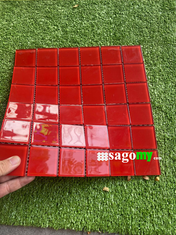 [DSC-2608-40386] Gạch Thủy Tinh Màu Đỏ Bóng