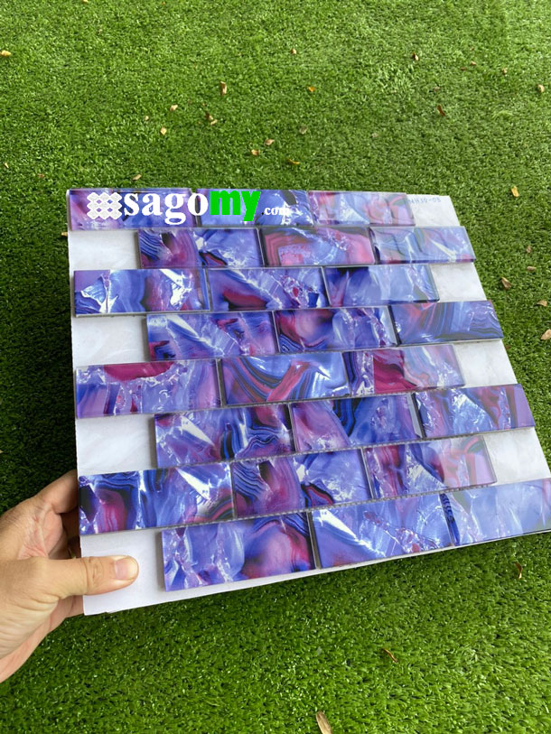 [DSC-2608-63255] Gạch Thủy Tinh Trang Trí Màu Xanh Tím