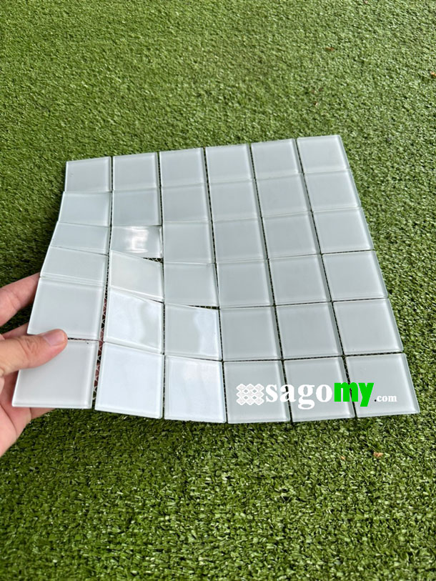 [DSC-2608-71964] Gạch Mosaic Thủy Tinh Màu Trắng