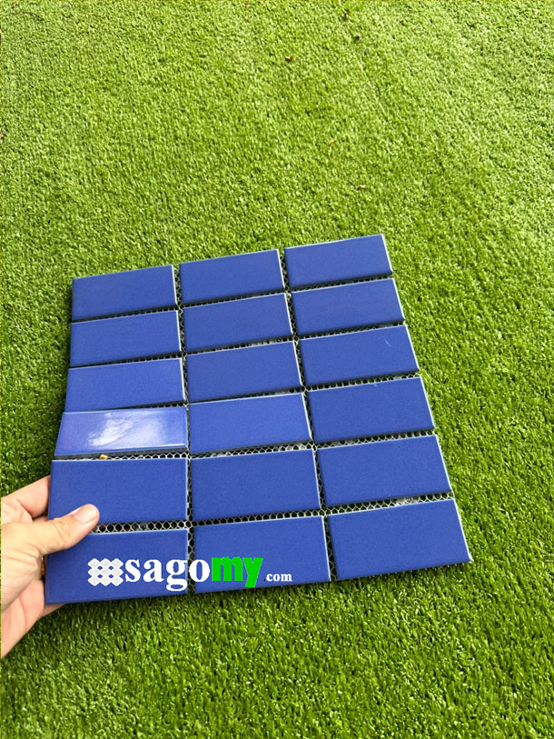 [DSC-2608-70029] Gạch Mosaic Chữ Nhật Màu Xanh Dương Bóng