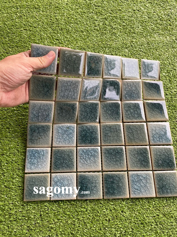 [DSC-2608-76803] Gạch Mosaic Gốm Rạn Xám Nhạt