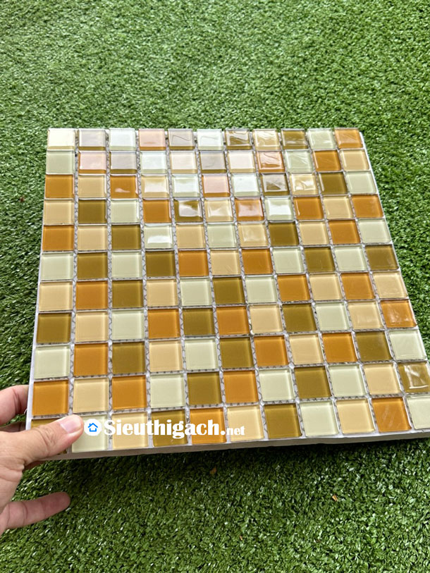 [DSC-2608-23656] Gạch Mosaic Thủy Tinh Màu Cam Nâu