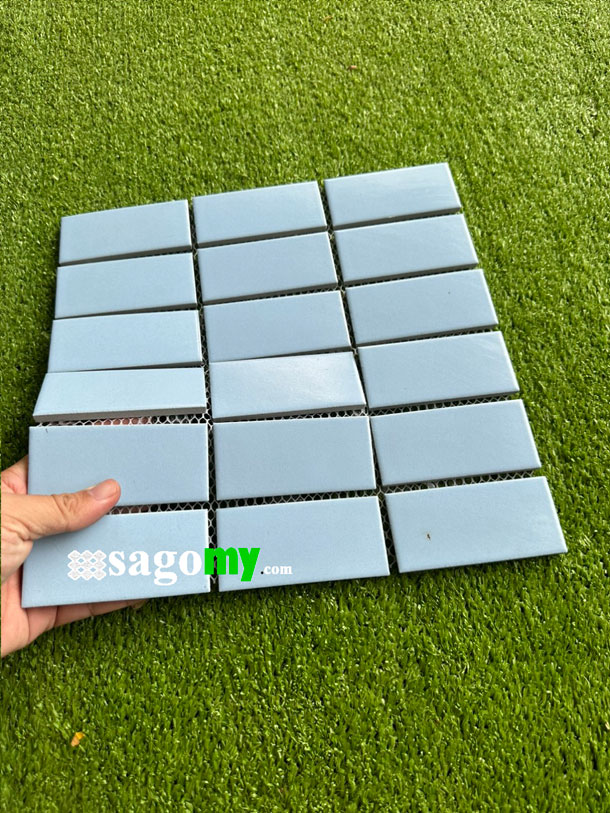 [DSC-2608-59141] Gạch Mosaic Màu Xanh Biển Men Mờ Hình Chữ Nhật