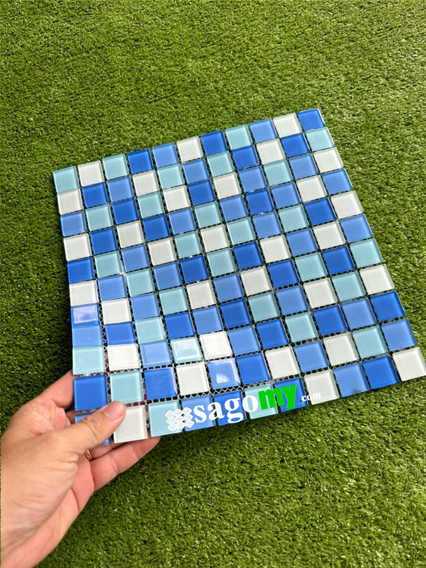 [DSC-2608-58789] Gạch Mosaic Hồ Bơi Hỗn Hợp Xanh Biển