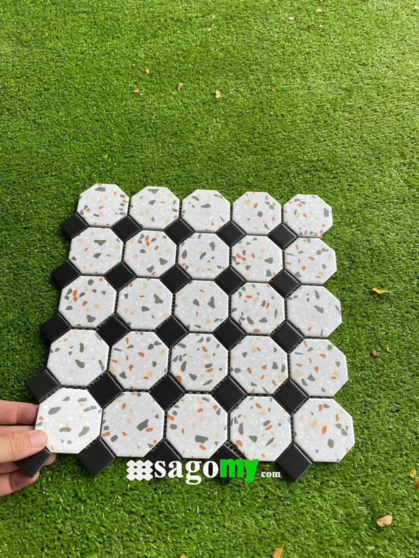 [DSC-2608-48598] Gạch Mosaic Bát Giác Vân Đá Mài