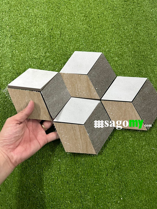 [DSC-2608-52939] Gạch Hình Thoi Hỗn Hợp Trắng Xám Vàng