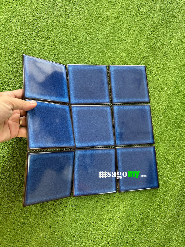 [DSC-2608-58182] Gạch Ốp Tường Màu Xanh Dương Bóng Cổ Điển Mosaic Vuông