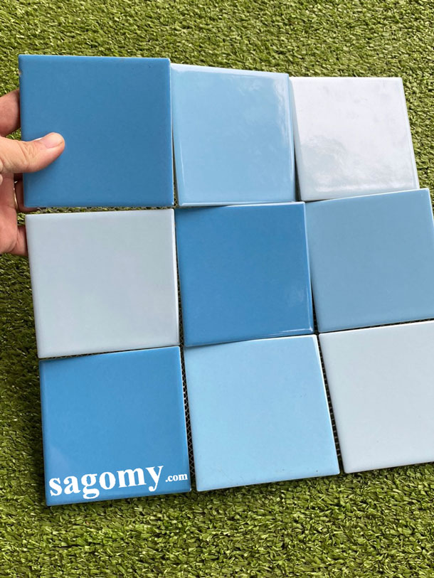 [DSC-2608-55683] Gạch 10x10 Cm Xanh Biển Đậm Nhạt