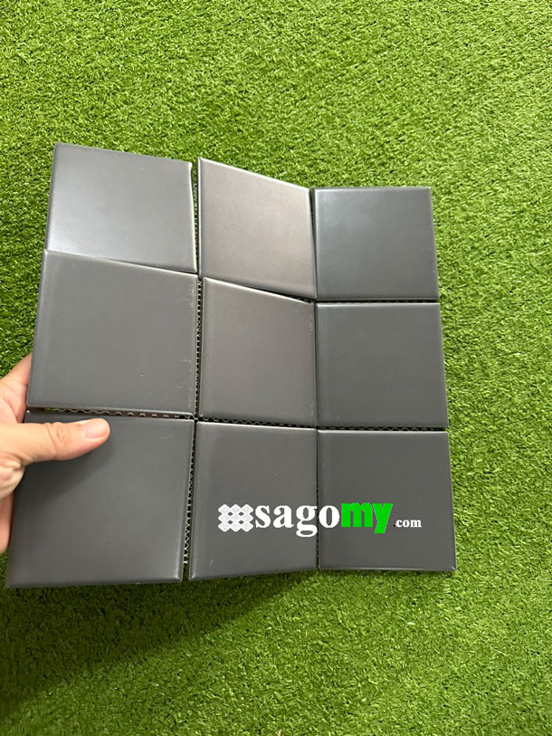[DSC-2608-24205] Gạch Mosaic Vuông 10x10 Cm Màu Xám Đậm Men Mờ