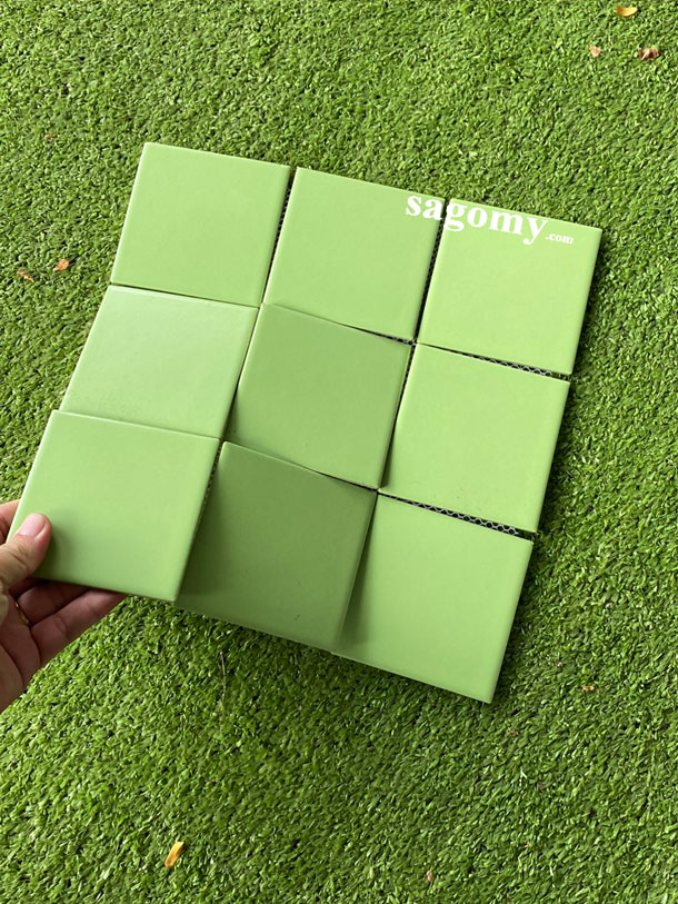 [DSC-2608-25221] Gạch 10x10 Cm Màu Xanh Lá Mờ