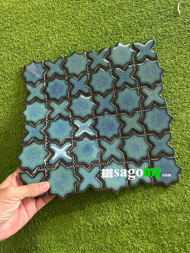 [DSC-2608-77783] Gạch Mosaic Ốp Màu Xanh Ngọc