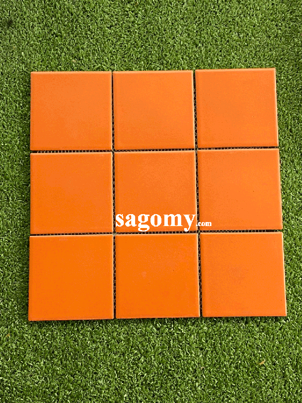 [DSC-2608-24908] Gạch Vuông 10x10 Cm Màu Cam Mờ