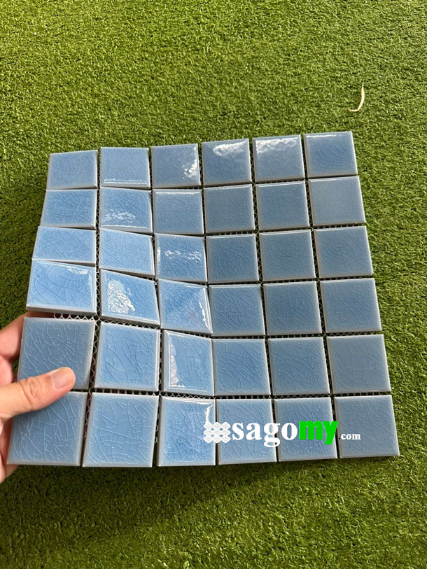 [DSC-2608-71665] Gạch Mosaic Hồ Bơi Xanh Biển Men Rạn
