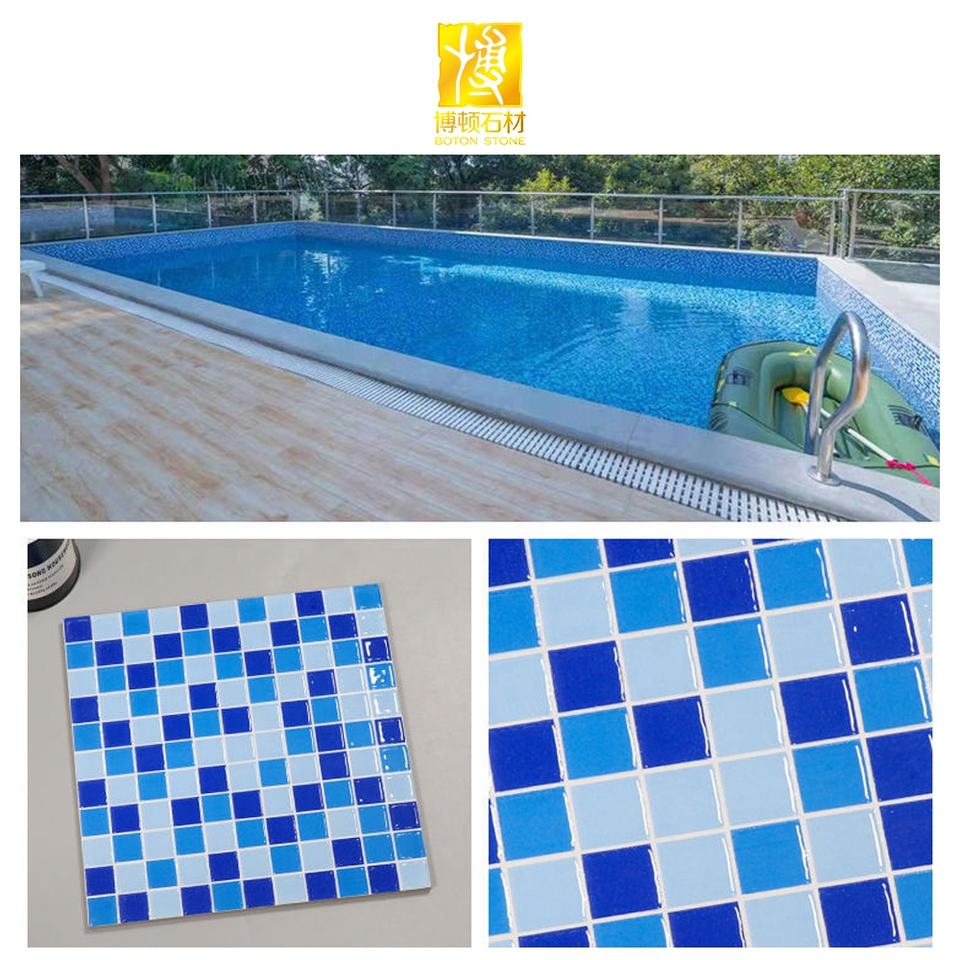 [DSC-2607-75098] Gạch Mosaic Ceramic BOTON STONE BTM004 - Lát Tường Bể Bơi Ngoài Trời